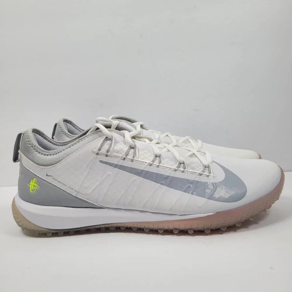 Nike Alpha Huarache 7 Pro TF Lax Men's White Gray Shoes CJ0235-101 US Sz 14 NWB - Picture 3 of 10